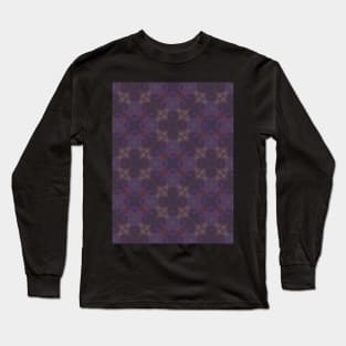 Dark Purple Clover Leaf Looking Pattern - WelshDesignsTP003 Long Sleeve T-Shirt